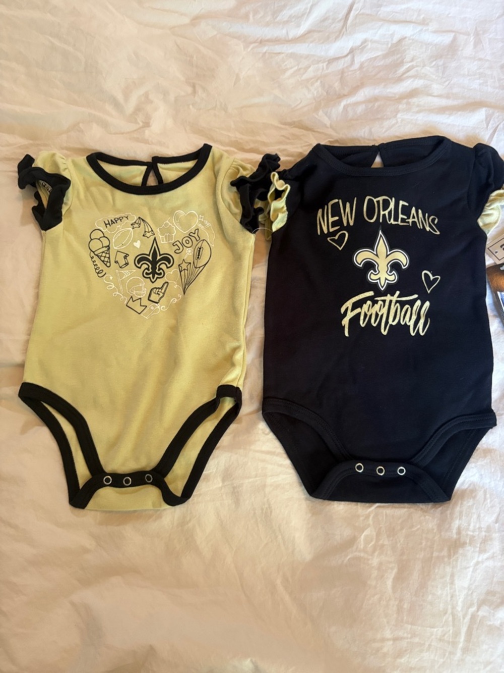 NFL New Orleans Saints Baby Bodysuit Set - Black and Gold